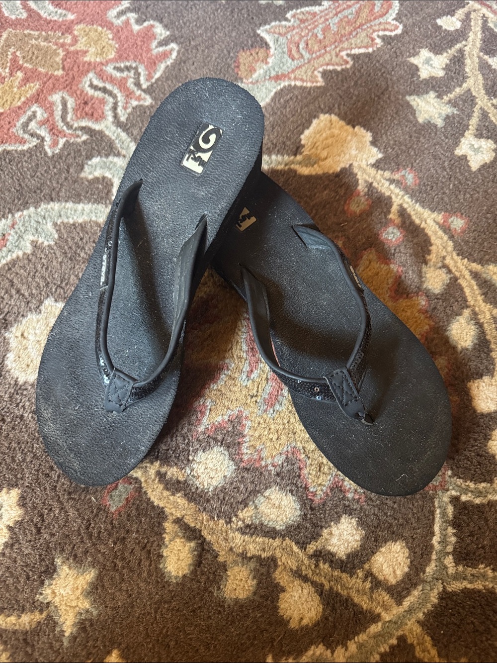 Teva Black Women's Flip Flop Sandals with Subtle Logo
